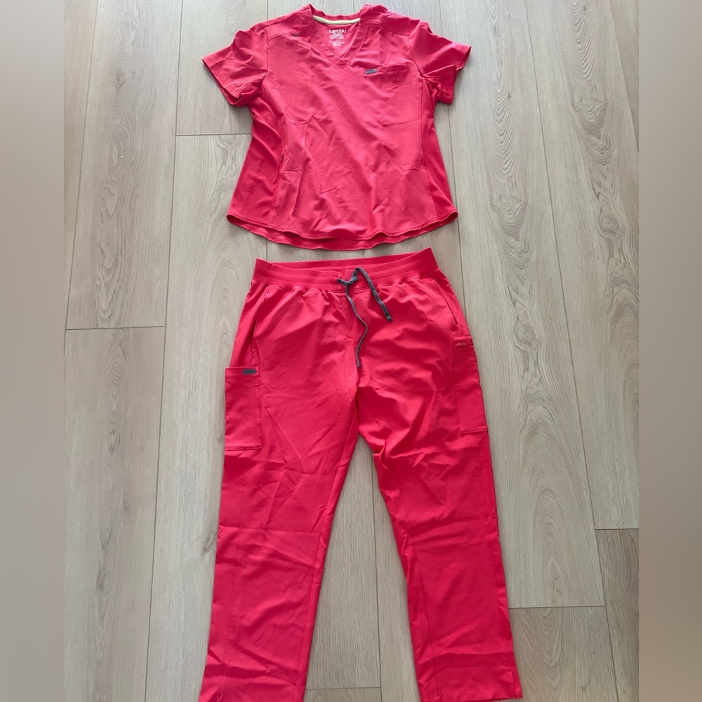 Orange Landau Scrub Set